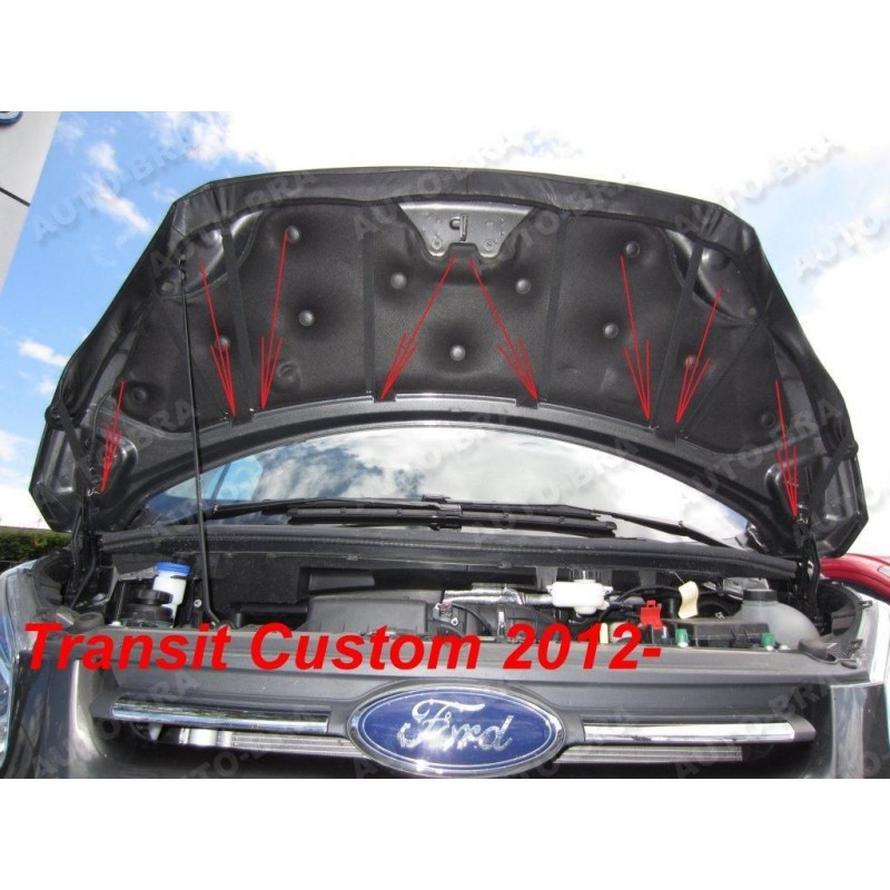 OMAC Motorhaube Deflektor Steinschlagschutz Kompatibel mit Ford Transit  Tourneo Custom 2013-2018 | Schwarz Insekten Motorhaubenschutz