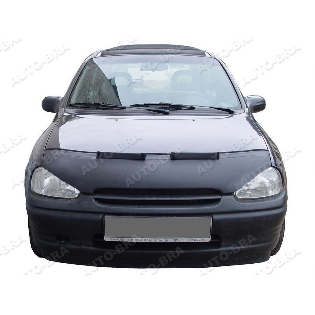 Vauxhall Corsa B Half Bonnet Bra / Cover Black + Wind Deflectors