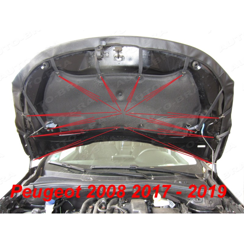  AB3-00561 CAR Hood Bra Compatible with Peugeot 2008 Since 2019  Front End Nose Mask Bonnet Bra STONEGUARD Protector Tuning : Automotive