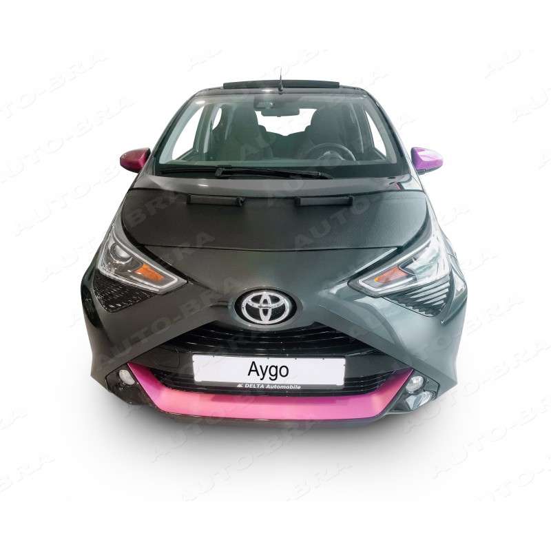Black Bonnet stone guard cover compatible with Toyota Aygo 2014 