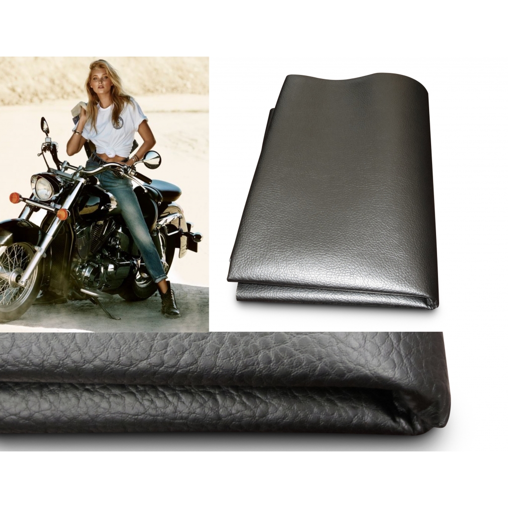 Schwarz Kunstleder Motorrad Sitzbankbezug Sitzbezug Sitzbank universal für Bikes